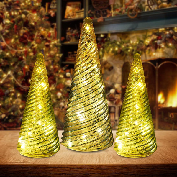 The Holiday Aisle® Christmas Decorations Indoor, 3 PCS Sparkling Glass